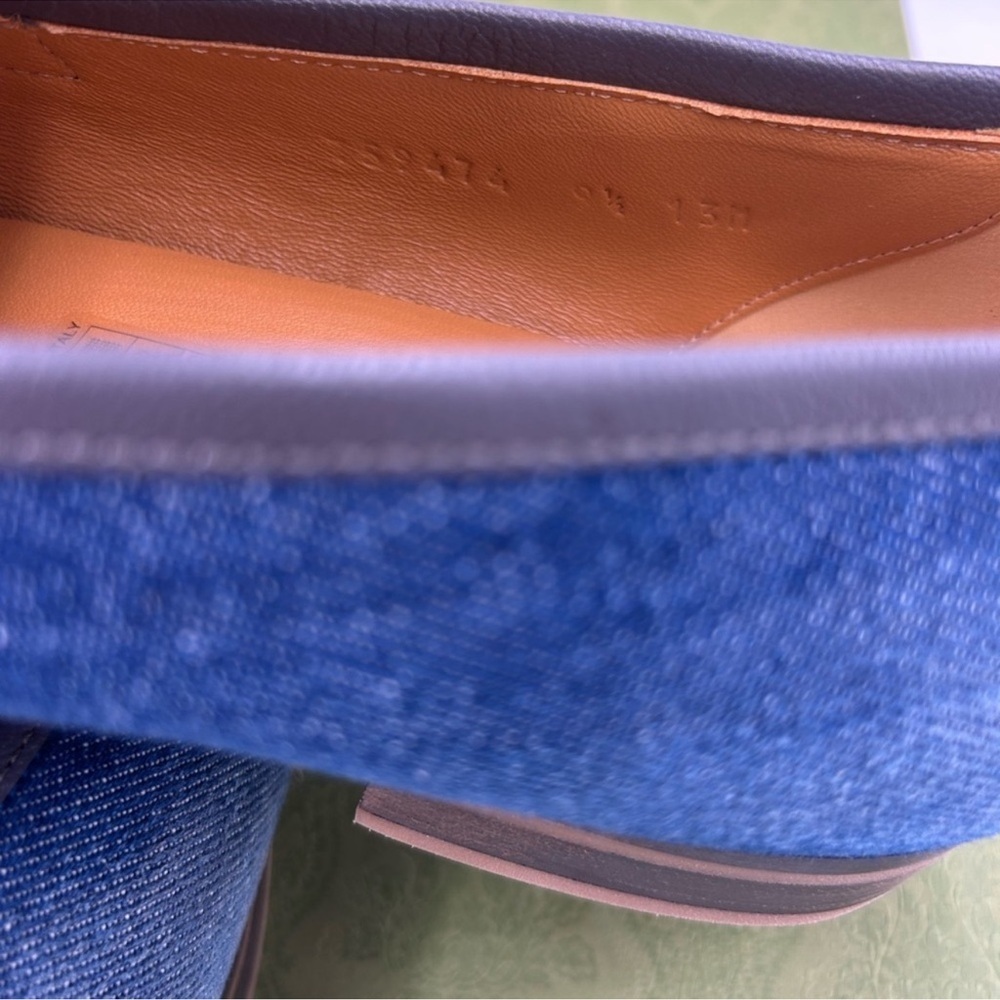 Men’s Gucci horse bit denim loafers size 9.5 fits 10.5 US made in Italy - Picture 8 of 9